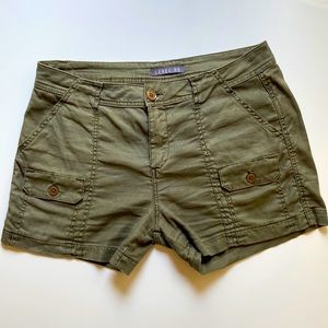 Level 99 Flynn Cargo Shorts Khaki Tencel Linen Blend Size 29